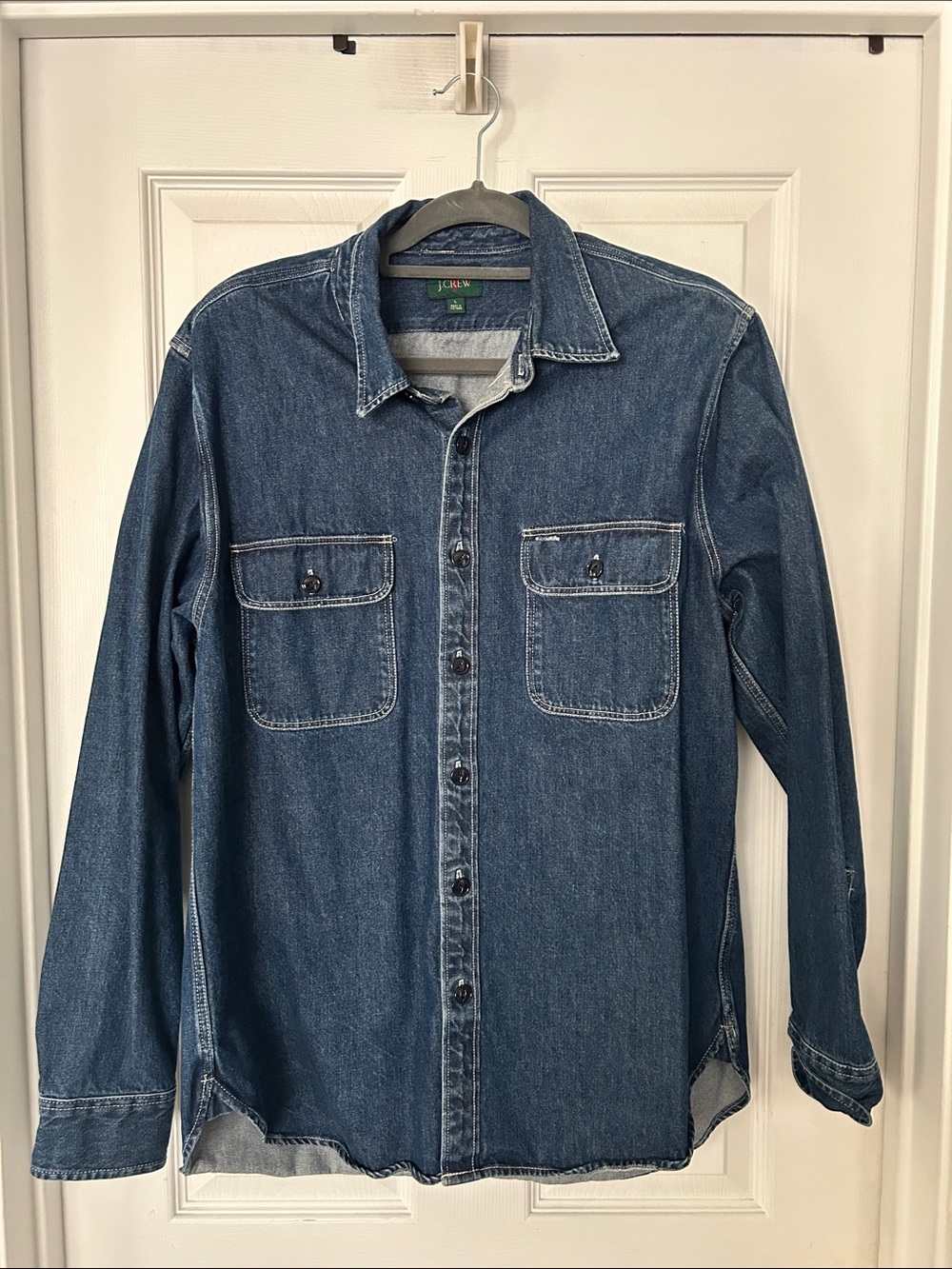 J. Crew Men's Denim Button-Down Shirt in Blue